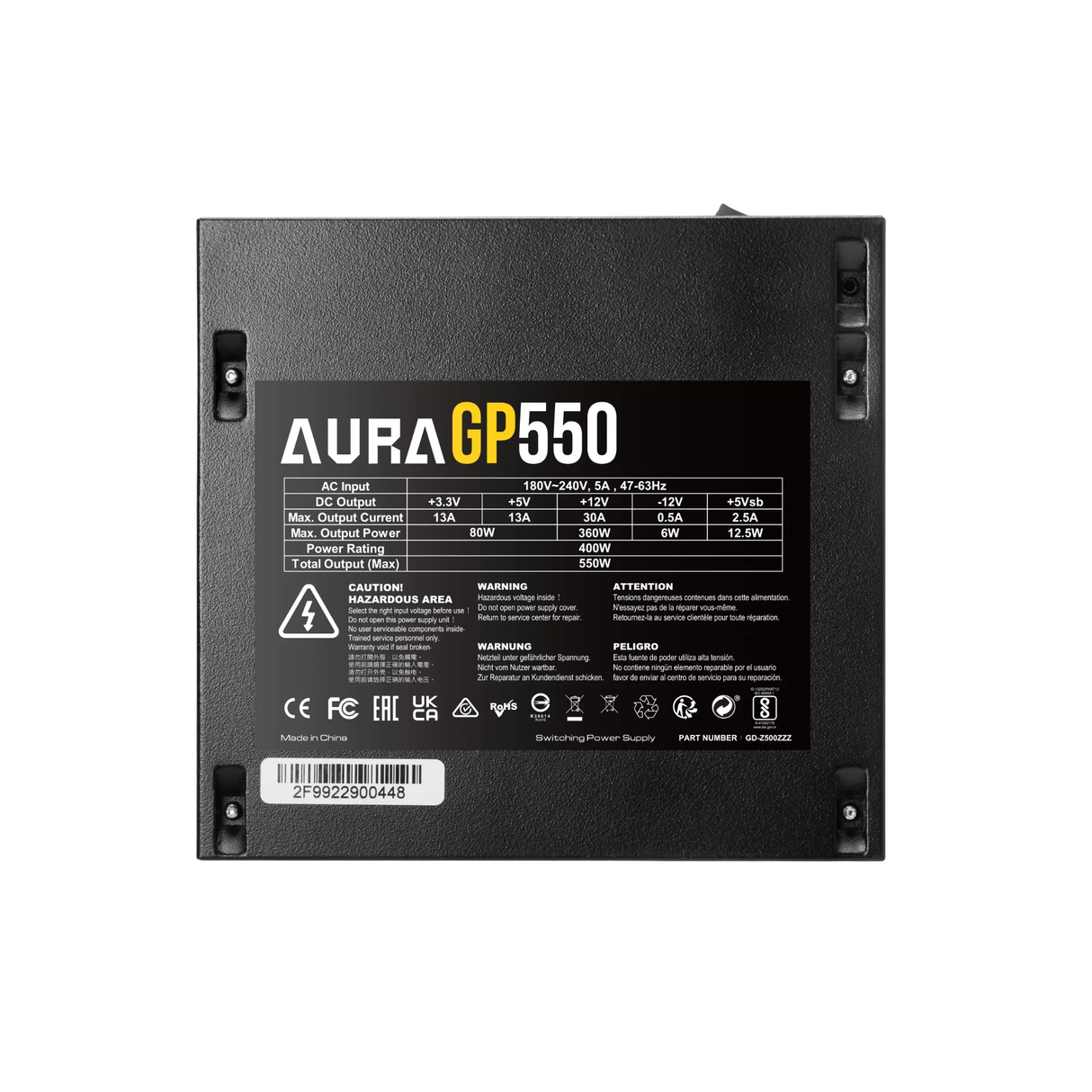 Gamdias AURA GP550 550w 80 PLUS White Efficient Power Supply