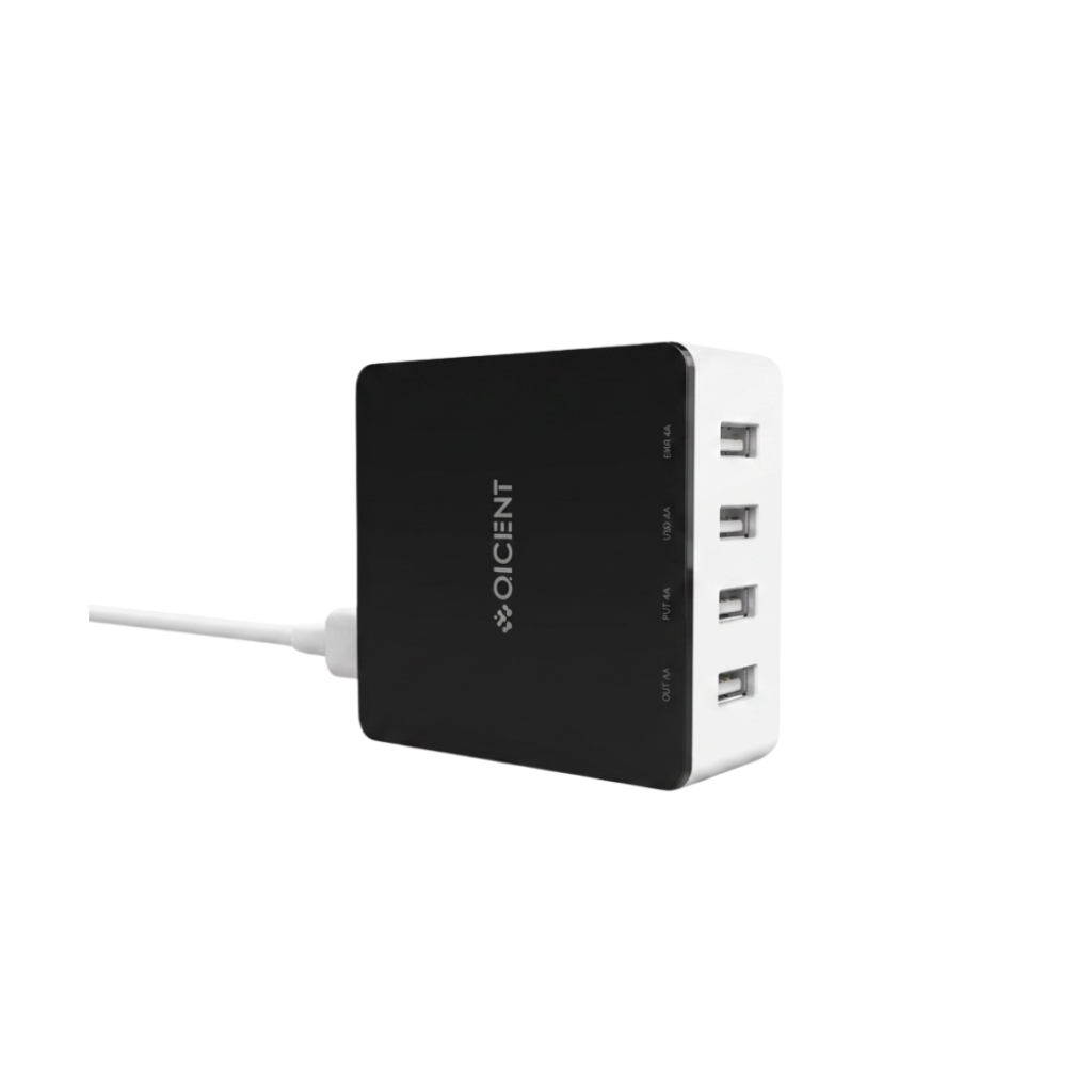QICENT 4 Port USB Charger Black DC-4U-US-BK