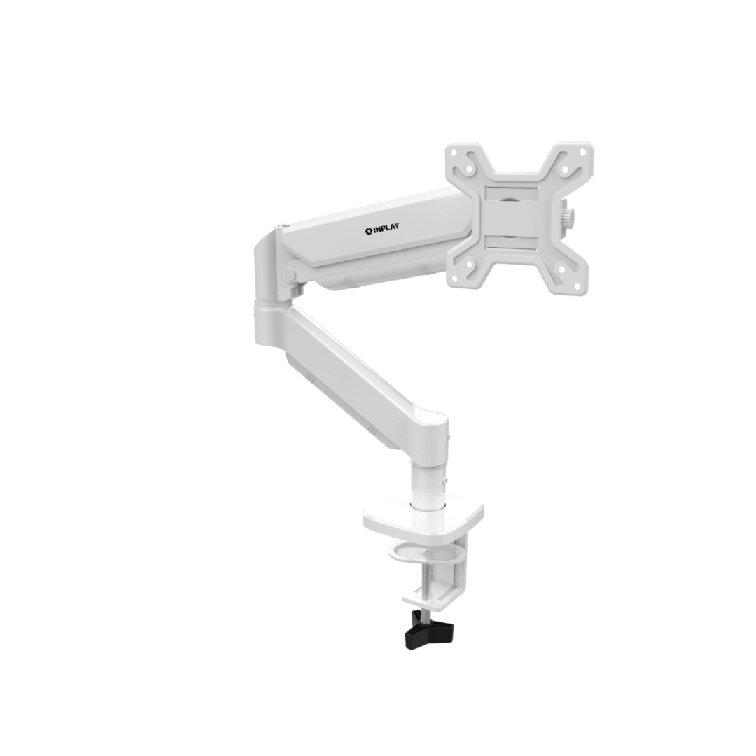 Inplay KMT-1 Single Arm Monitor Mount ( Black | White ) 13-32" Gas Spring Fully Adjustable
