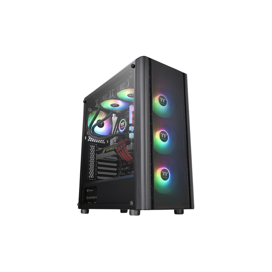 Thermaltake V250 AIR (Mesh) TG ARGB BLACK Mid Tower ATX Case CA-1Q5-00M1WN-03 (w/ 3 x 120mm ARGB BLK +  1 x 120mm BLK Fan)