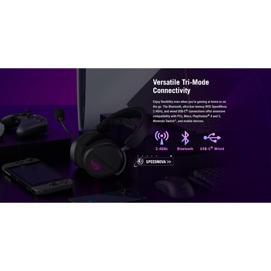Asus ROG Pelta Tri-Mode RGB Wireless Black Gaming Headset A501
