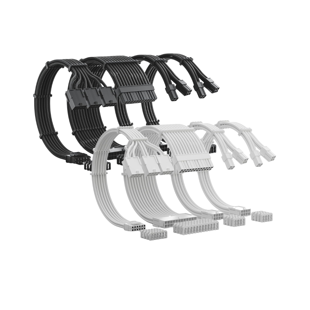 Asiahorse 12VHPWR PCIE 5.0 1-to-1 12+4/12+4PIN Cable Extension (Black/White)