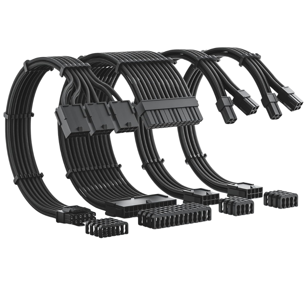 Asiahorse 12VHPWR PCIE 5.0 1-to-1 12+4/12+4PIN Cable Extension (Black/White)