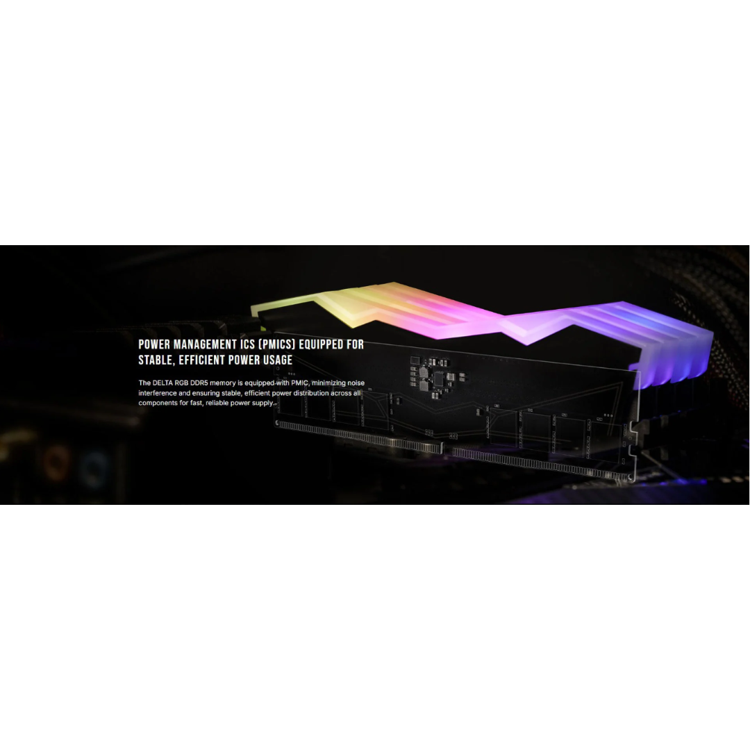 TeamGroup T-Force Delta RGB DDR5 16GB 1x16GB DDR5 6000MTs White FF4D516G6000HC38G01 Desktop Memory