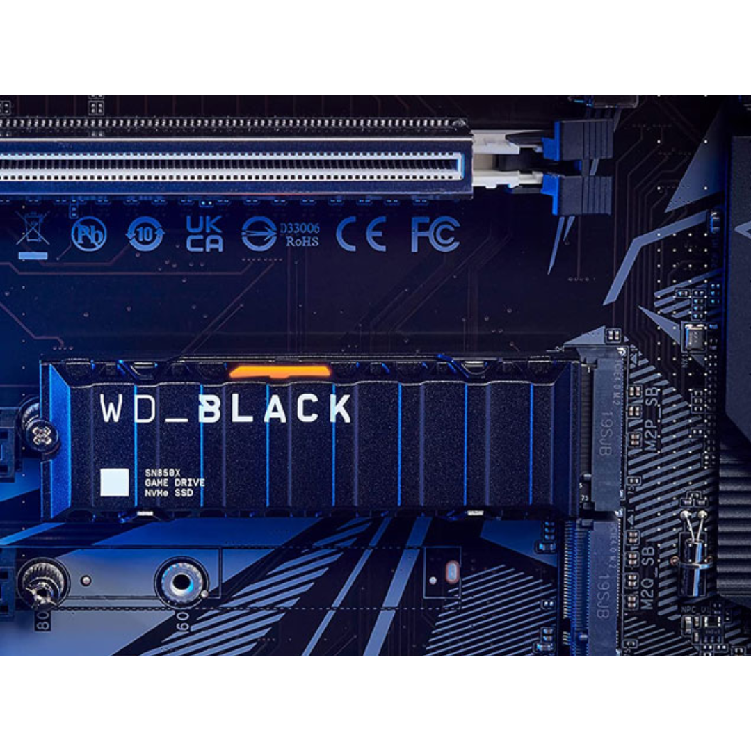 WD Black SN850X M.2 2TB NVME 2280 PCie Gen4 Internal Gaming SSD Heatsink Compatible w/ PS5 WDS200T2XHE