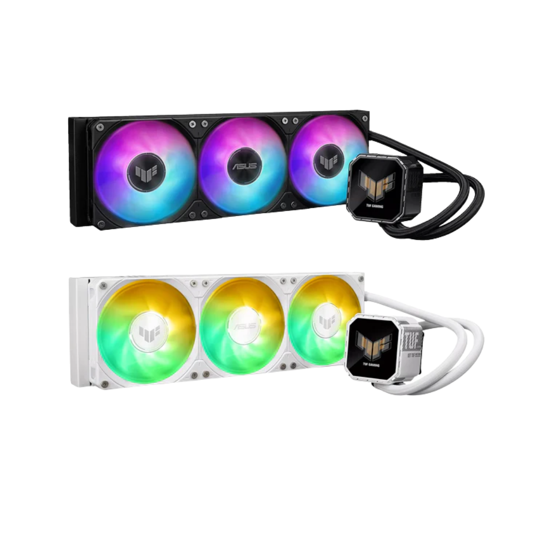 ASUS TUF Gaming LC III 360 ARGB LCD CPU Liquid Cooler with Pre-Installed & Integrated Triple Fans (Black | White)