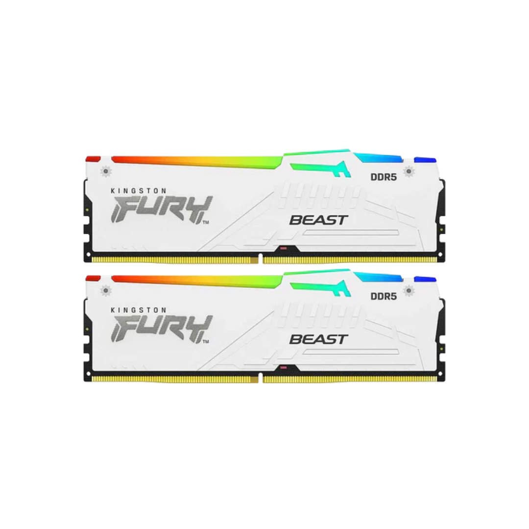 Kingston Fury Beast RGB 32GB 16Gx2 DDR5 5600MT/s CL36 KF556C36BWEAK2-32 Desktop Memory