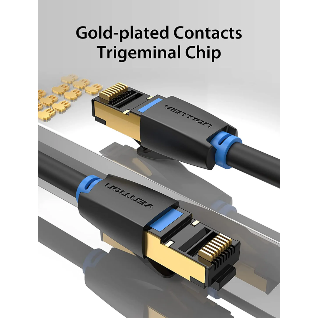 Vention Cat 8 Ethernet Cable SFTP RJ45 40Gbps High Speed Lan Cable Wire for WiFi Router Computer Laptop TV Digital Printer Cat8 Internet Patch Cable IKABH / IKABI / IKABJ