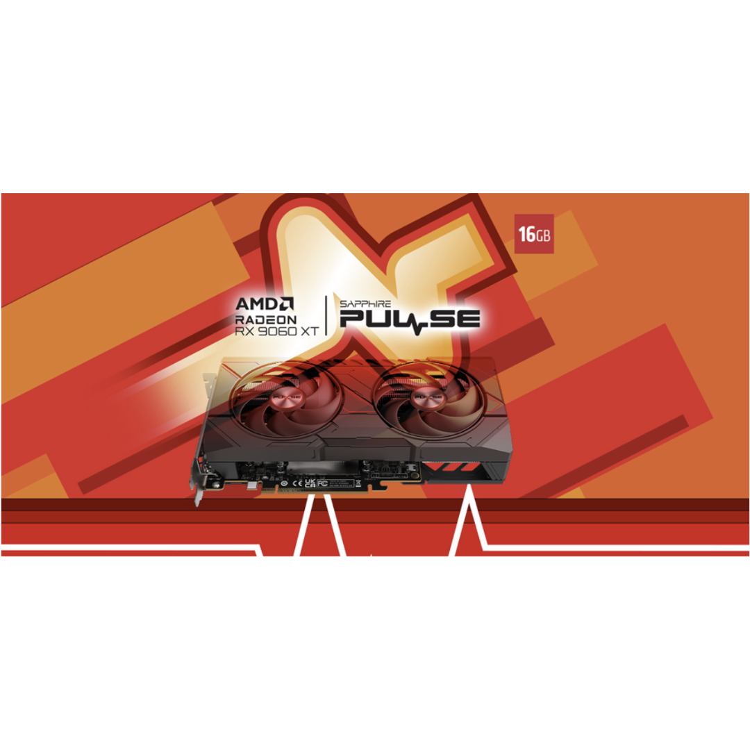 Sapphire PULSE AMD Radeon RX 9060 XT Gaming OC 16GB DUAL HDMI / DP LITE SPR-11350-03-20G Graphics Card