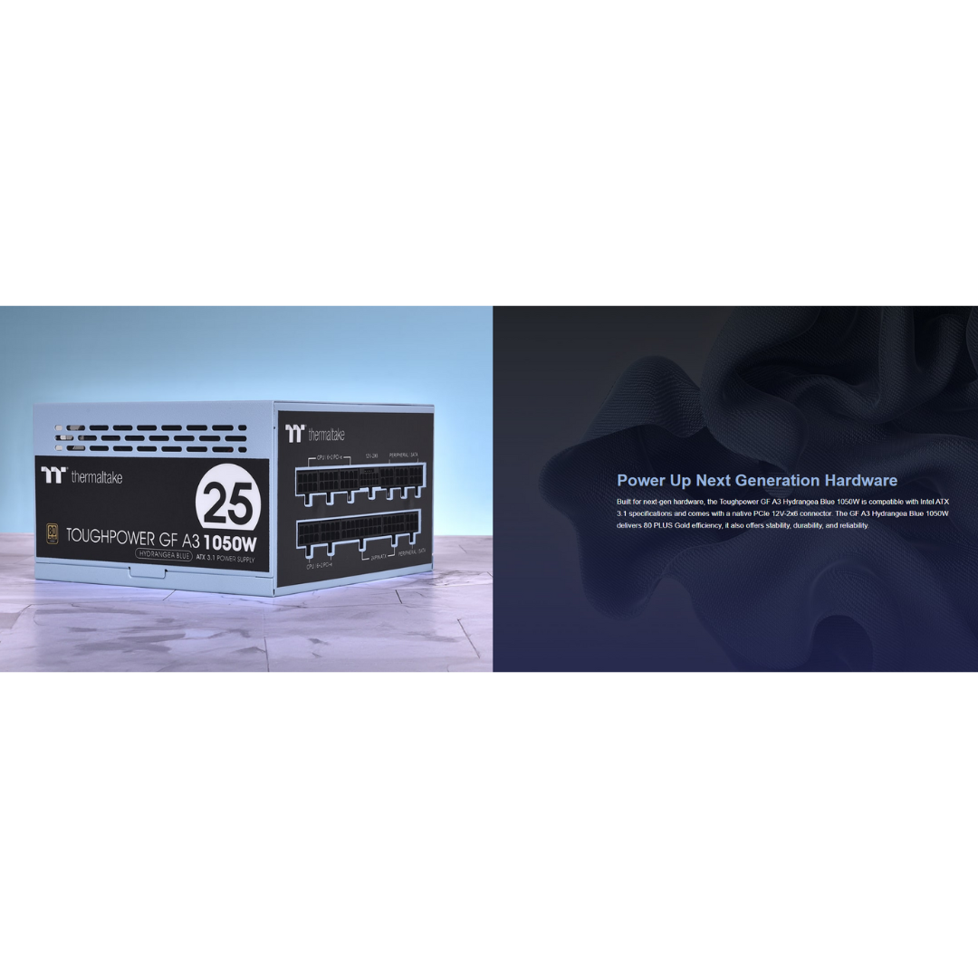 Thermaltake TOUGHPOWER GF A3 GOLD 1050W ATX3.1 Hydrangea Blue 80+ Fully Modular Power Supply PS-TPD-1050FNFAGU-B