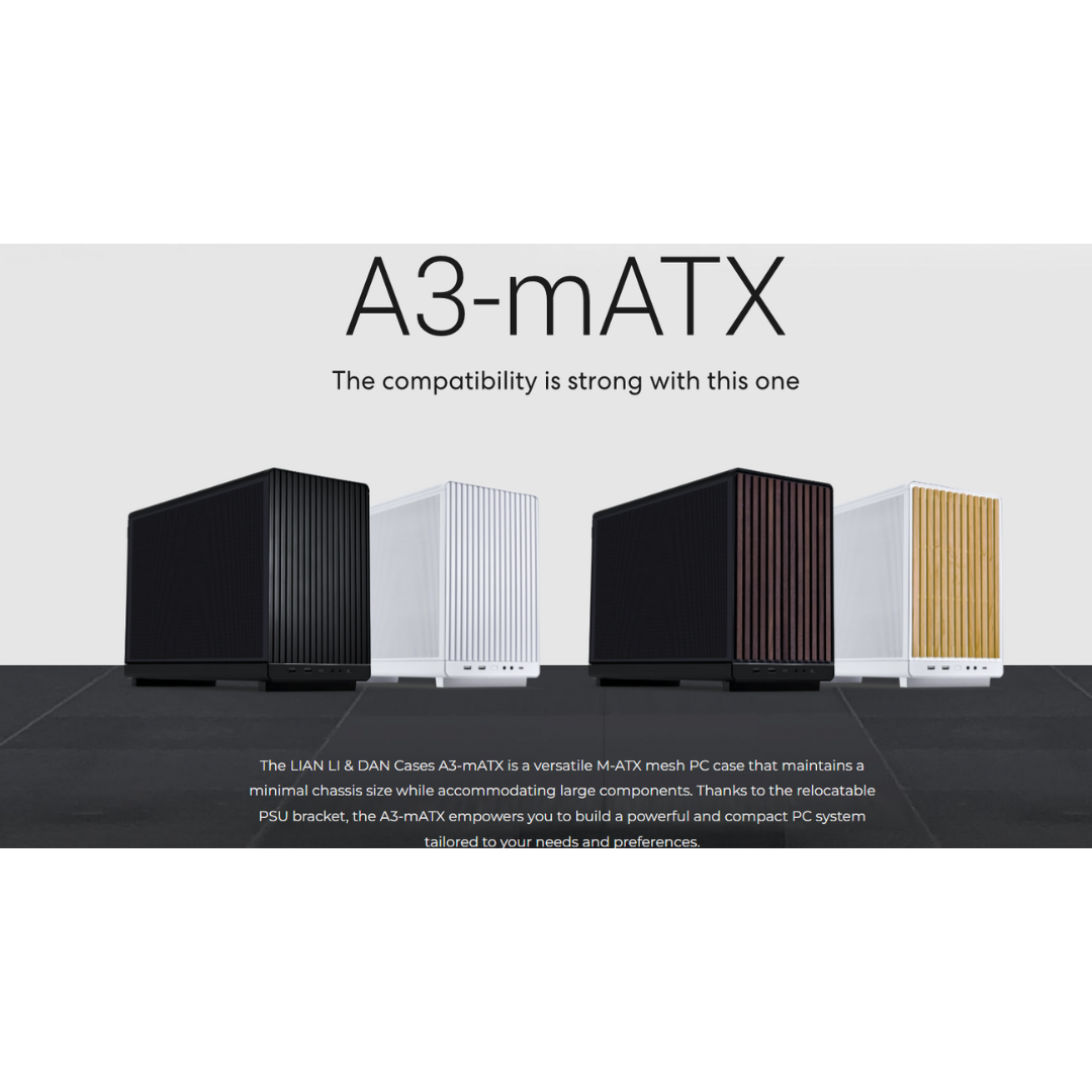 LIAN LI Dan A3 mATX Wooden Mesh mATX / Mini ITX Case ( Black | White )