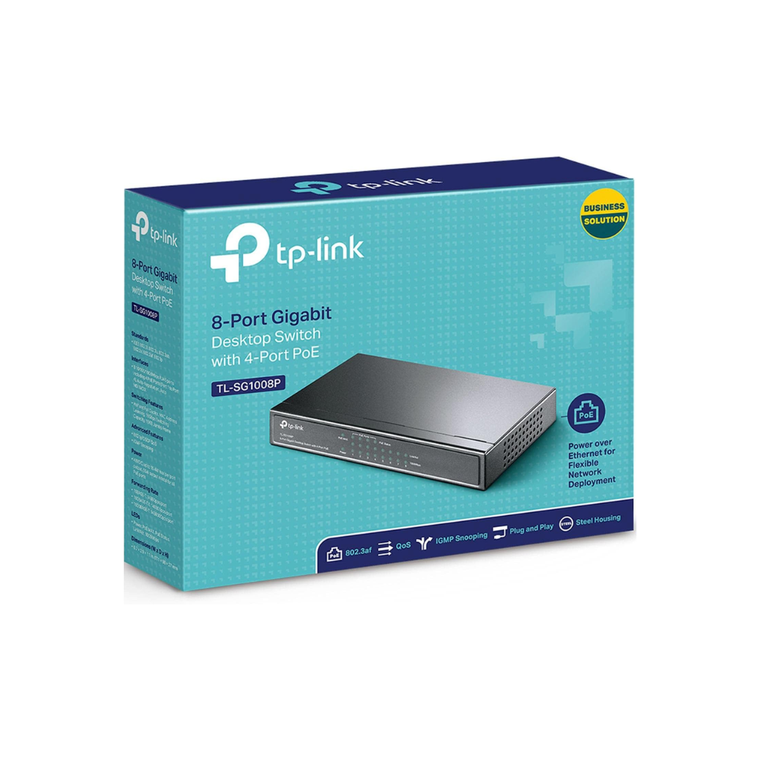 TPLink TL-SG1008P 8-Port Gigabit Desktop Switch with 4-Port PoE