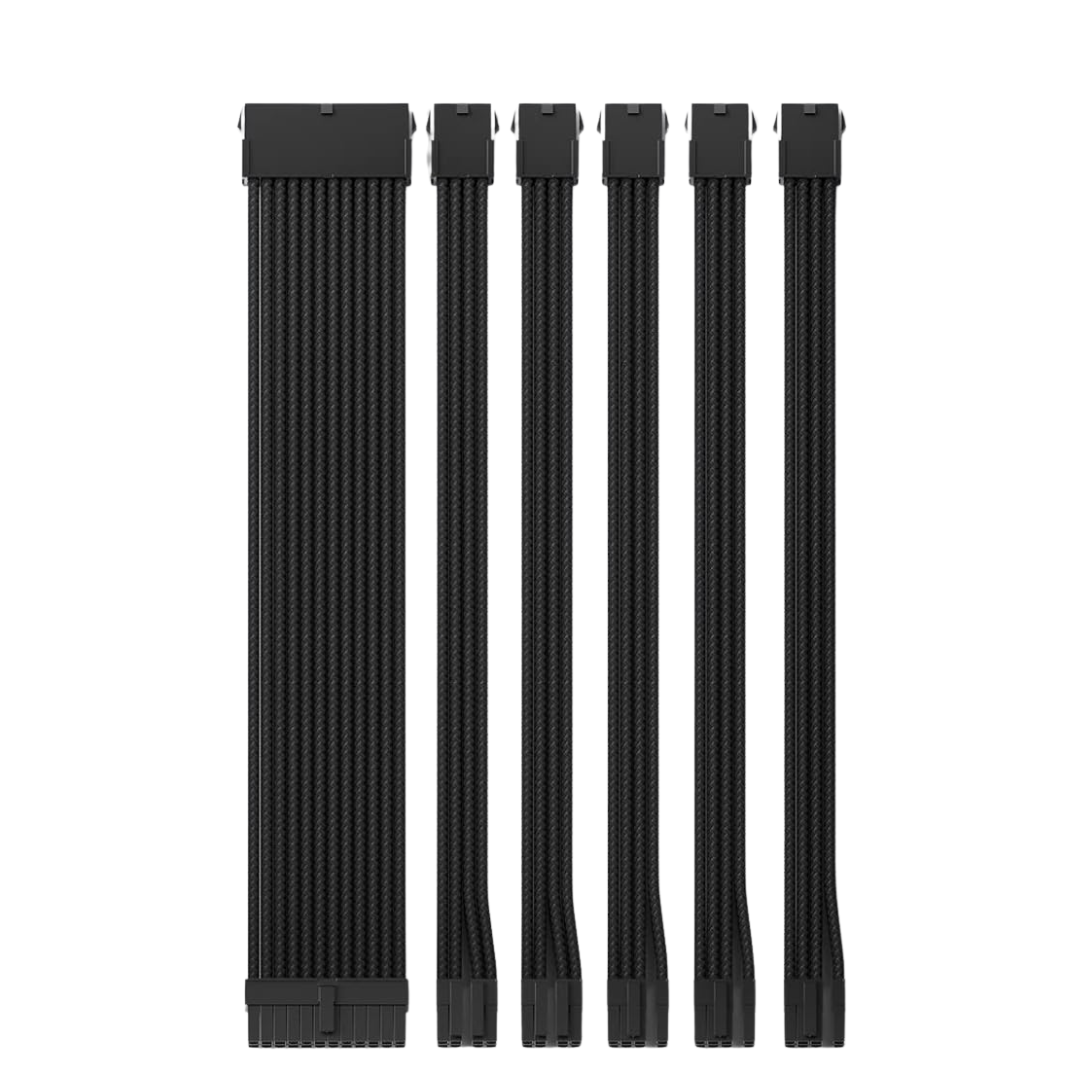 Asiahorse 6 Kit 16AWG PSU Sleeved Cable Extension Kit (Black/Snow White)