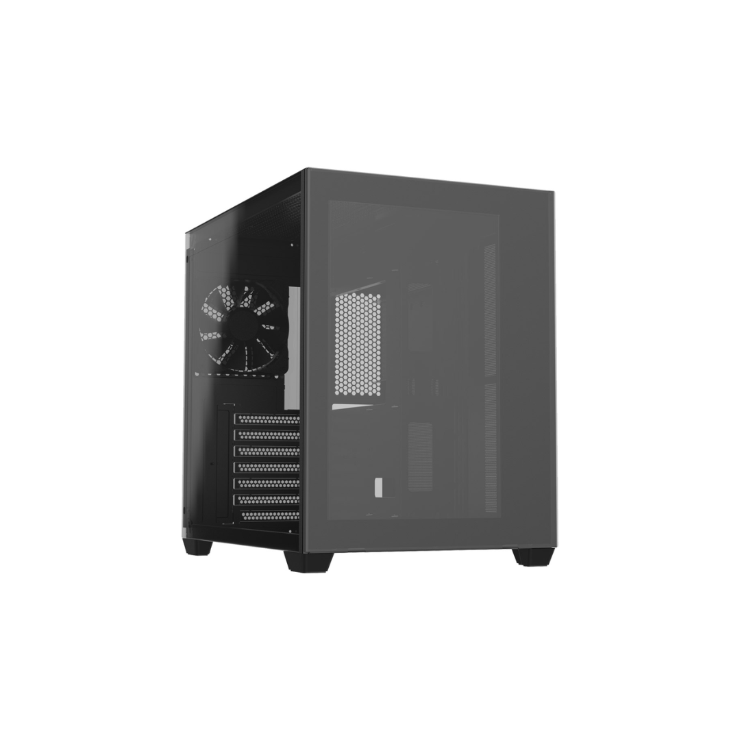 FSP CMT380 TG Dual Chamber Type-C ATX Mid Tower Computer PC Case 3X120mm (Black | White)