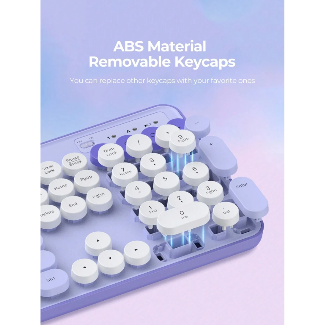 Havit KB832GCM Purple 2.4GHz Wireless 109 Ultra Mute Keys Keyboard And Mouse Combo