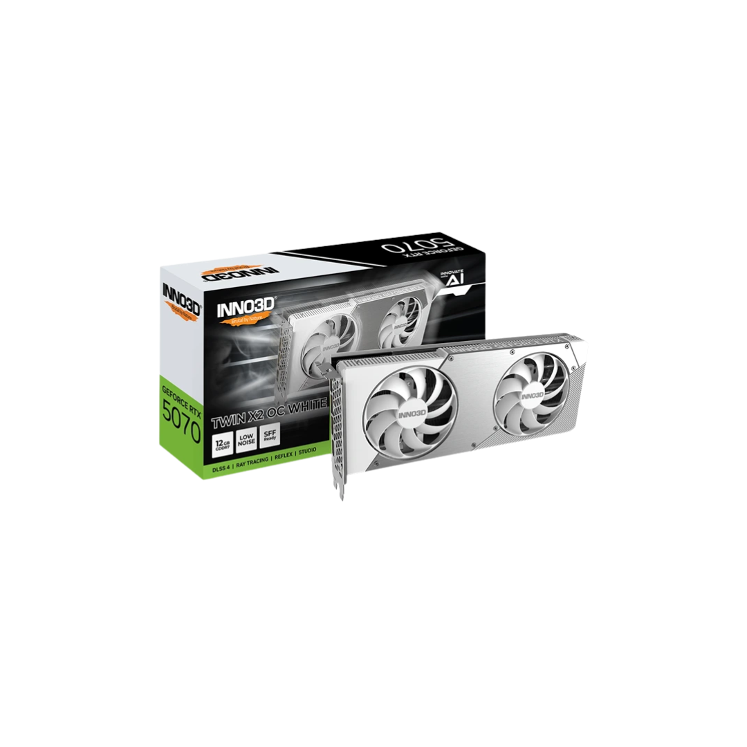 Inno3D RTX 5070 Twin X2 OC 12GB GDDR7 White N50702-12D7X-195064W Graphics Card