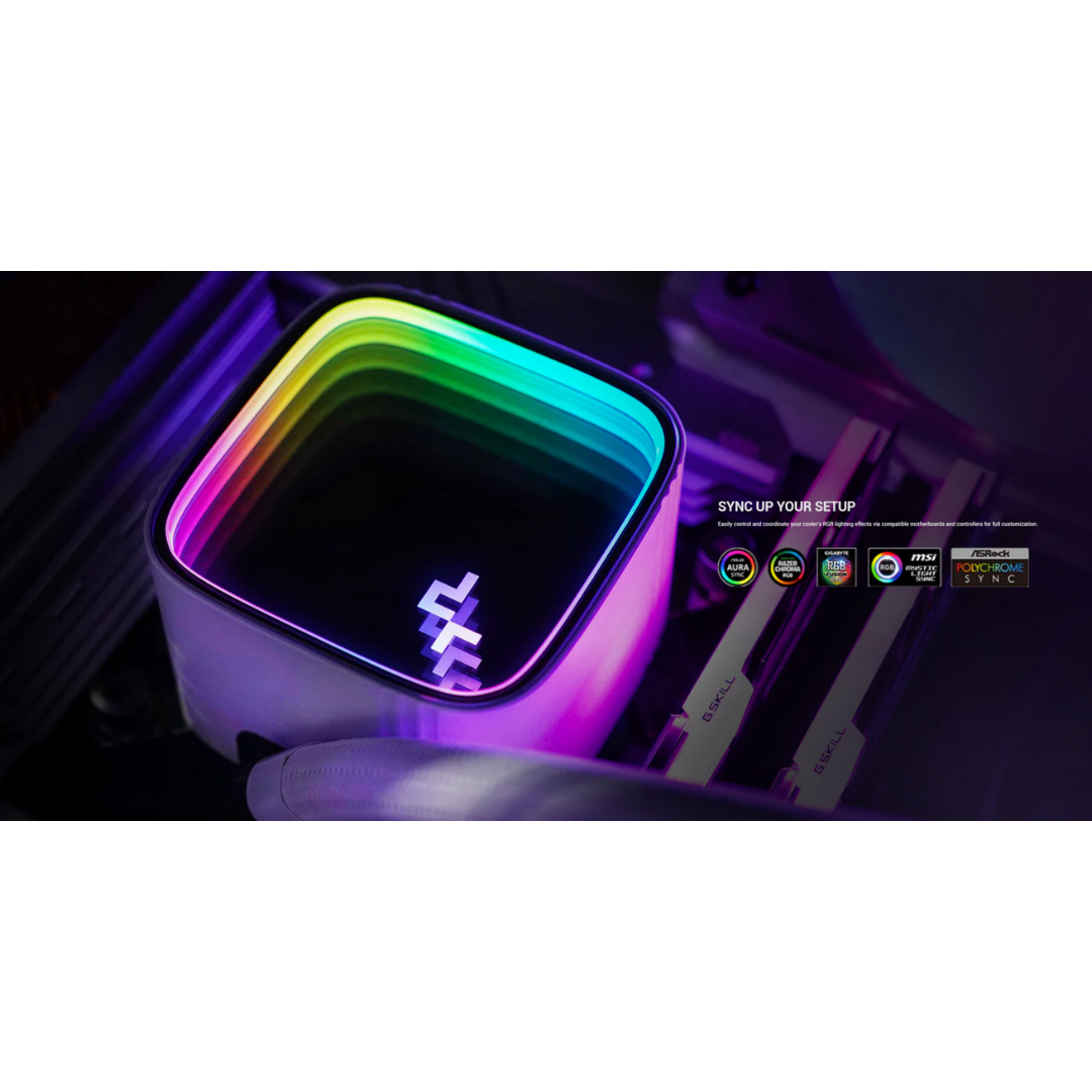 Deepcool LS520 SE Digital 240mm White Liquid Cooler with Status Display LS520-WHAMMD-G-1