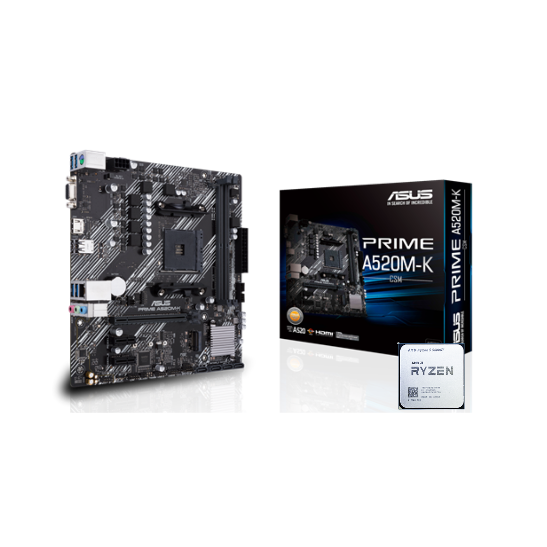 AMD Ryzen 5 5600GT 6-Core Processor MPK + ASUS PRIME A520M-K/CSM Motherboard