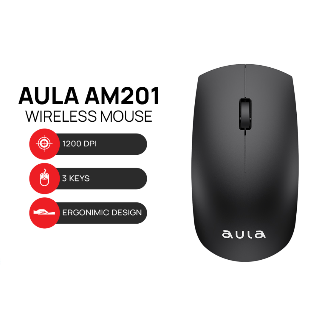 Aula AM201 Wireless Mouse Black