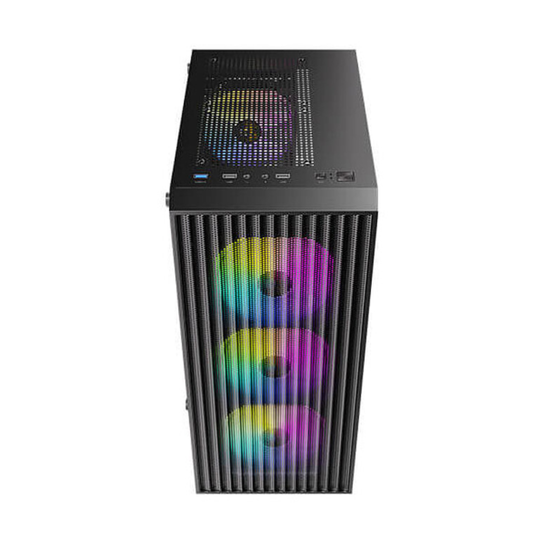Antec AX27 RGB Elite Black Mesh TG ATX Case w/ 4X120m RGB Fan