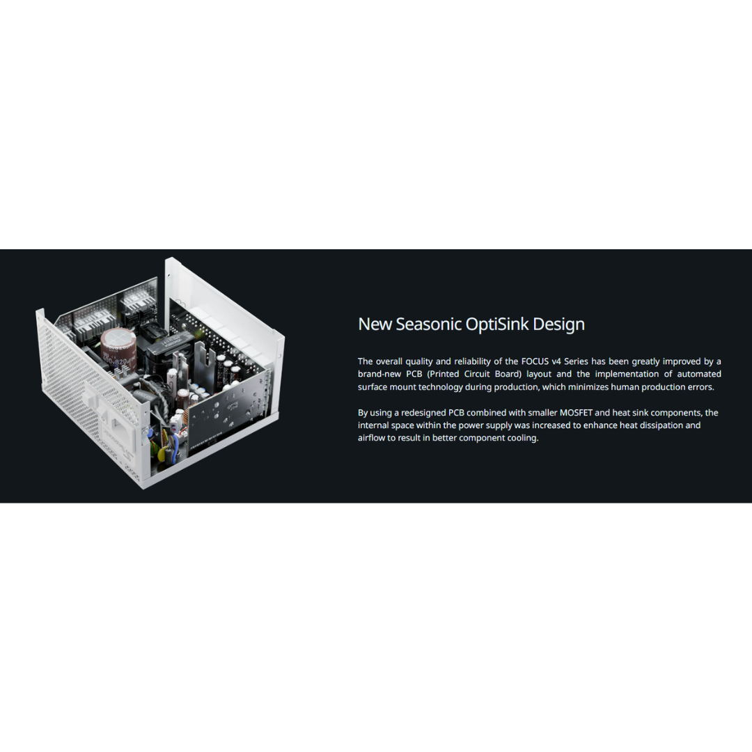 Seasonic Focus GX-750 V4 White 750watts atx3 80+ GOLD Full Modular PSU SRP-FGX751 WHITE