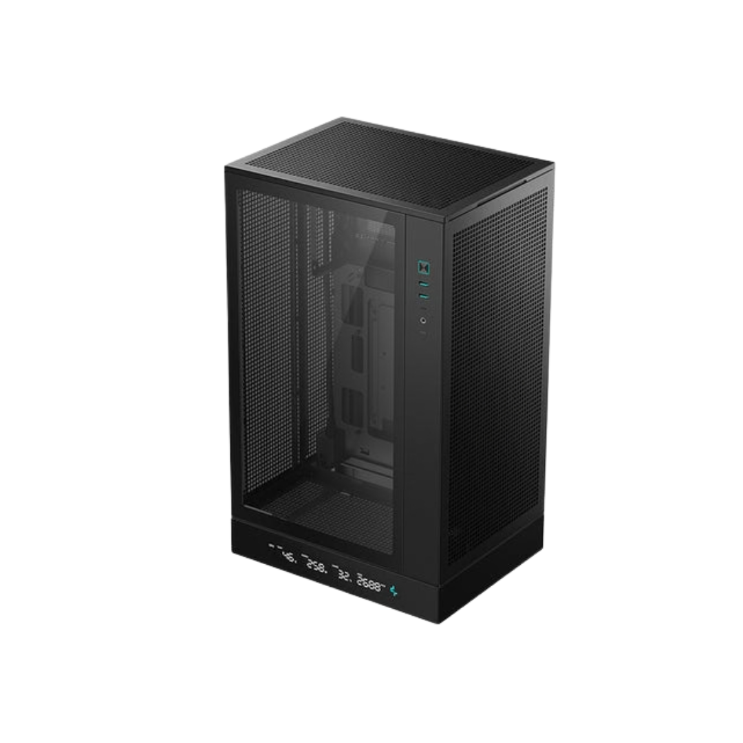Deepcool CH270 Digital High Airflow Vertical M-ATX Black Compact Case with Data Screen R-CH270-BKNDM0-G-1