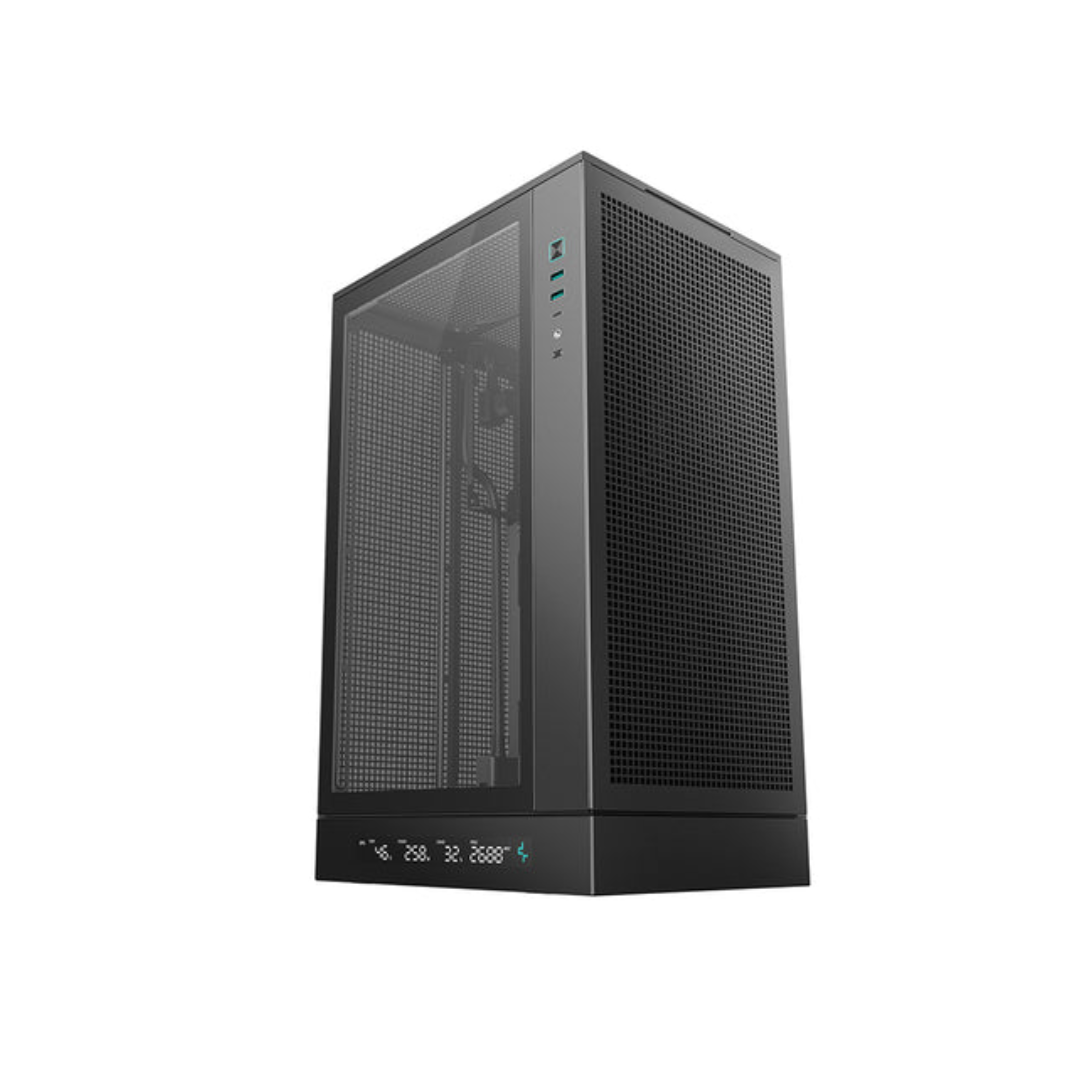Deepcool CH270 Digital High Airflow Vertical M-ATX Black Compact Case with Data Screen R-CH270-BKNDM0-G-1