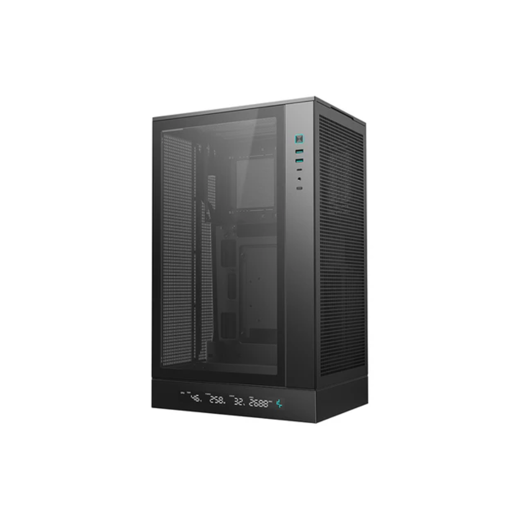 Deepcool CH270 Digital High Airflow Vertical M-ATX Black Compact Case with Data Screen R-CH270-BKNDM0-G-1
