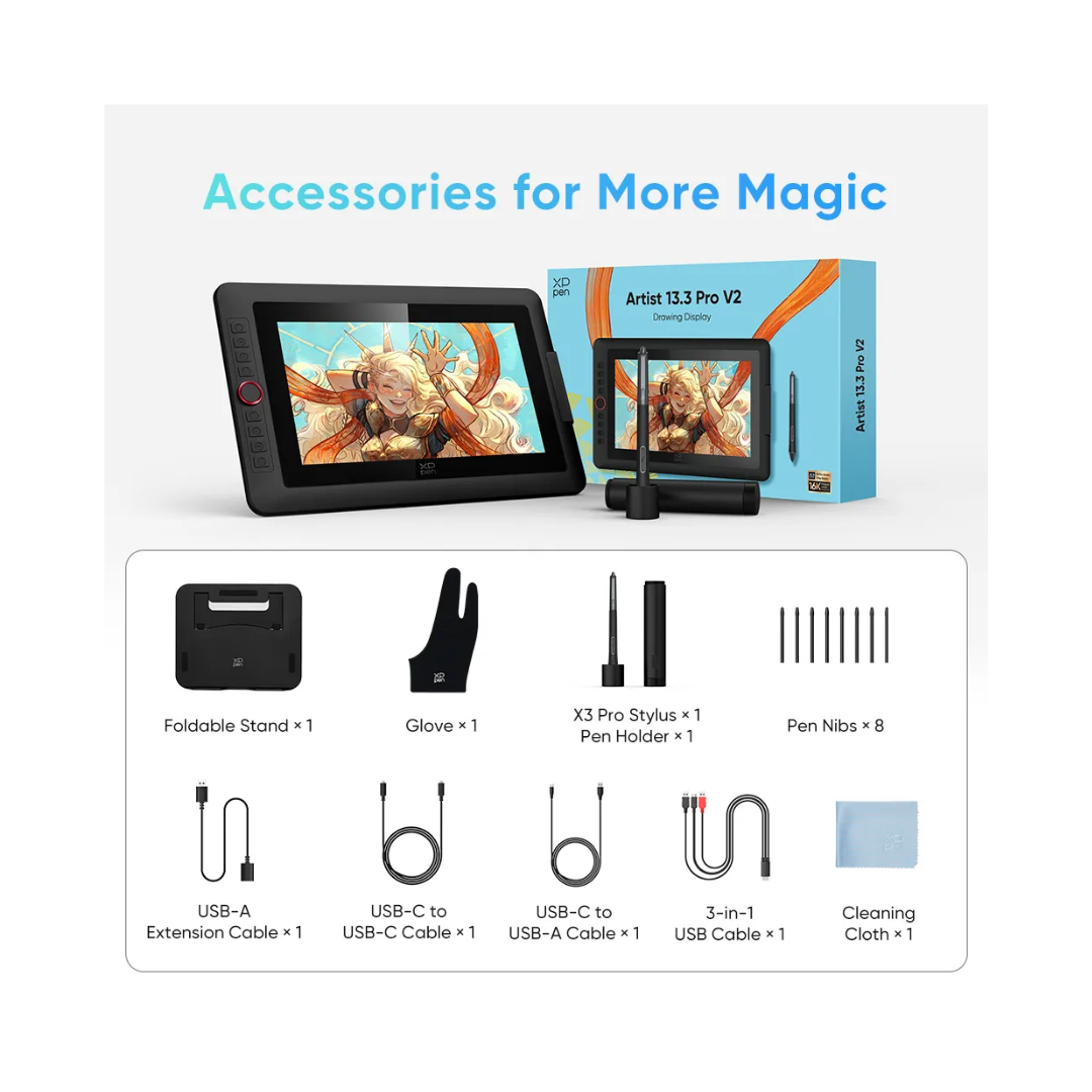 XPPen Artist 13.3 Pro V2 Portable Drawing Display Tablet XPPMD130FH-AD41