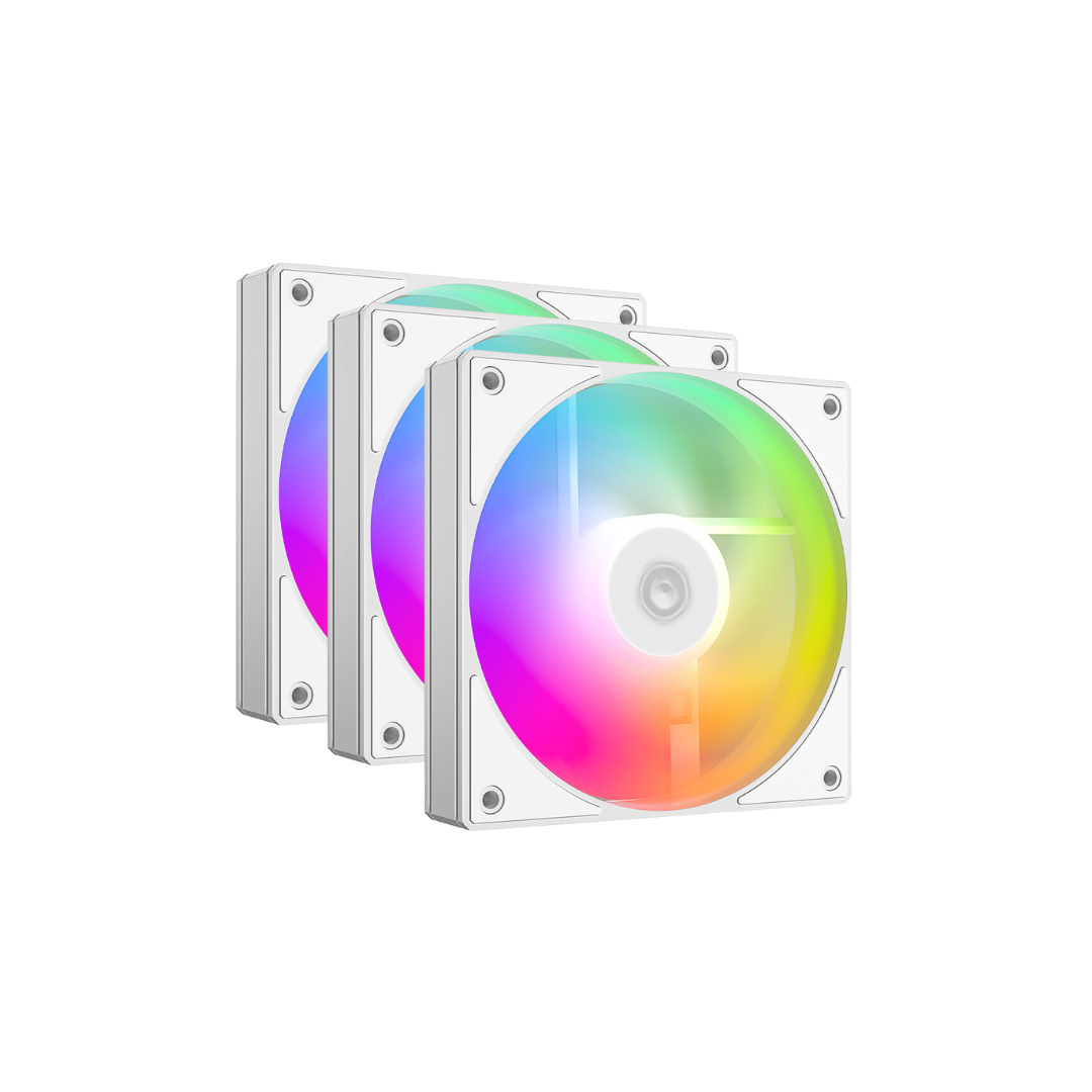 ID Cooling AS-120 ARGB White 120mm TRIO Fan AS-120-ARGB-W TRIO