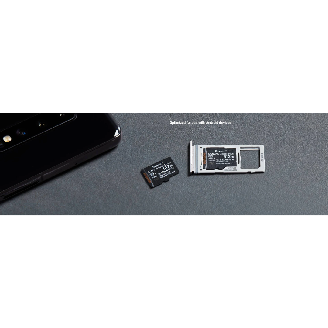 Kingston SDCS2/128GB Canvas Select Plus 128GB 100mb/s MicroSD Memory Card with Android A1 Performance Class