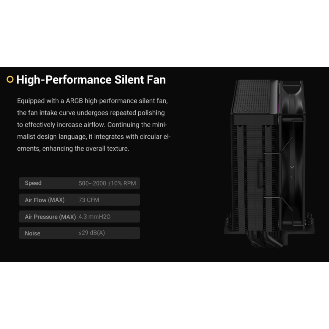 Ocypus Delta A40 aRGB 120mm 6mmX4 Heatpipe Air Cooler DELTA-A40-BK1NAWN00X-GL / DELTA-A40-WH1NAWN00X-GL