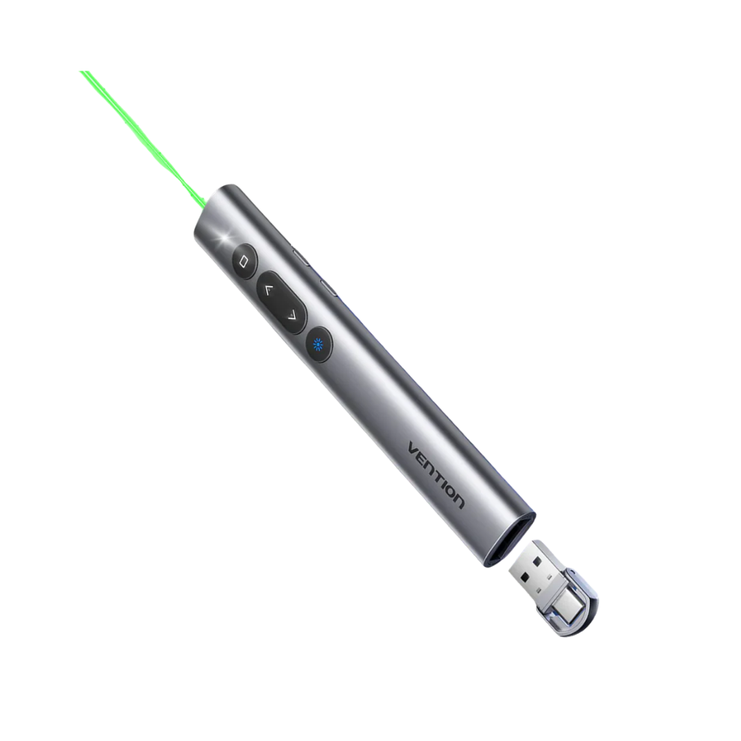 Vention Rechargeable Wireless Powerpoint Presenter Clicker with Green Laser Pointer KQJHO