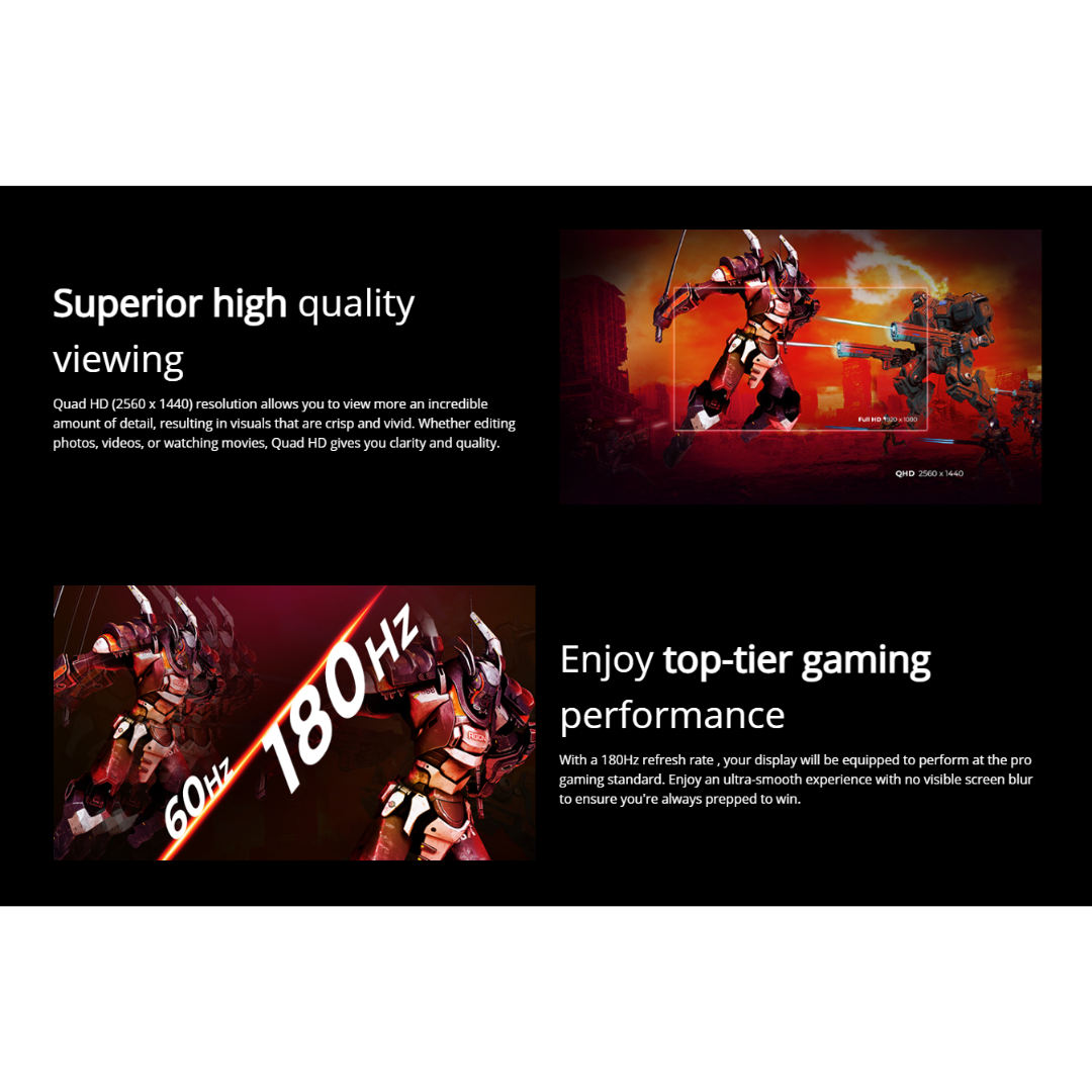 AOC Q27G40XMN 27" VA 180Hz QHD 2560x1440 1ms GTG QD-MiniLED Gaming Monitor with Tilt Adjustment
