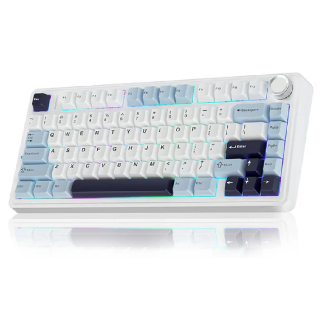 AULA F75 Mechanical Keyboard 75% 80 Key RGB Tri-Mode Wired Bluetooth 2.4G Gasket Structure Hot-swap Gaming Keyboard