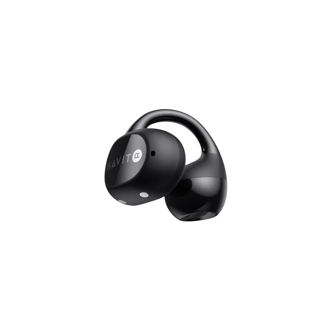 HAVIT OWS916 Lite Earbuds | Black | 6hours Playtime | 40mAh Earbuds Battery | USB Port Type-C