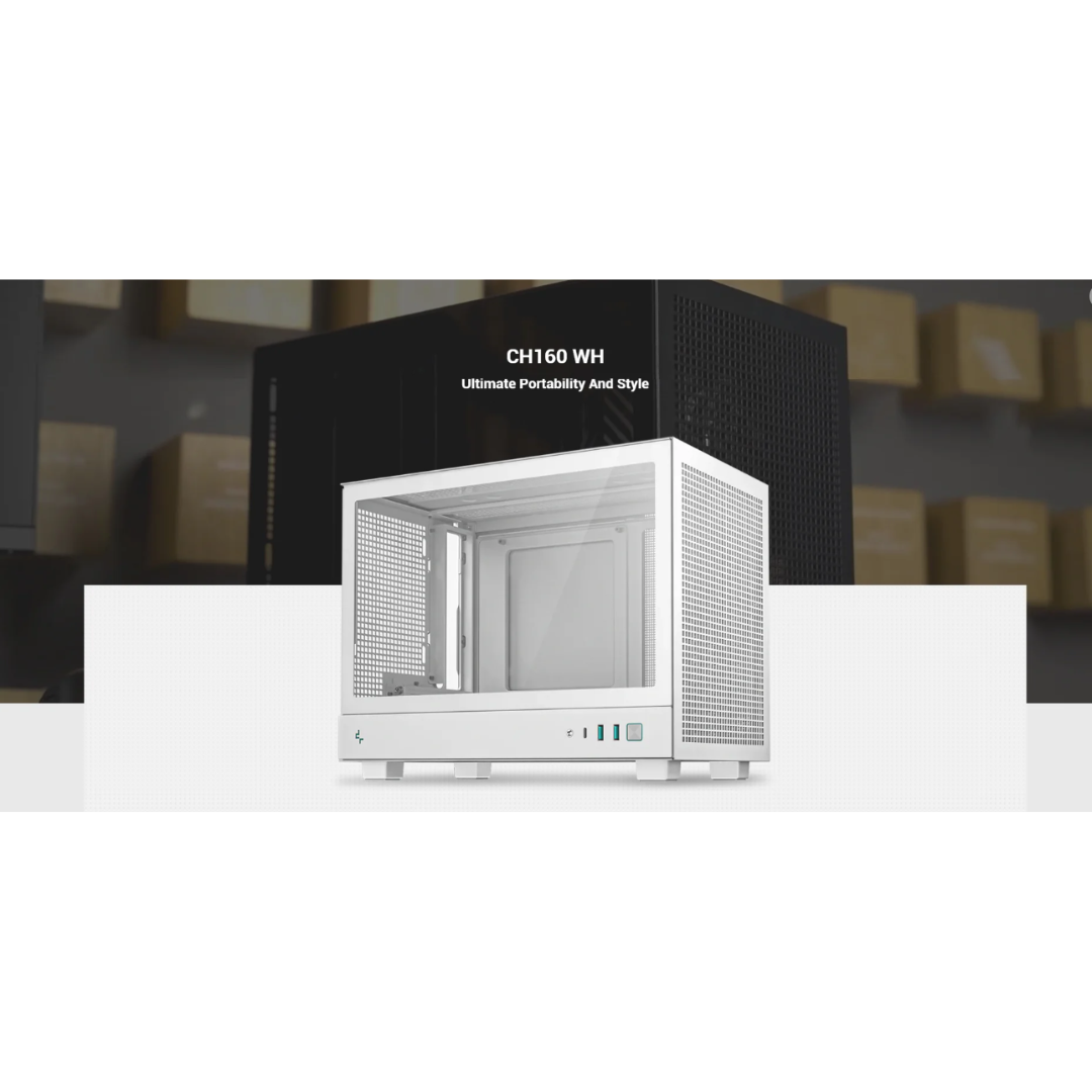 Deepcool CH160 Ultra Mini-ITX TG Case ( White R-CH160-WHNGI0-G-1 | Black R-CH-160-BKNGI0-G-1 )