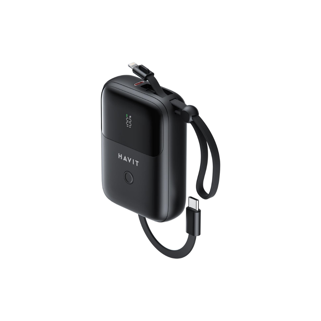 HAVIT PB5215 10,000mAh | PD20W Powerbank with USB-C & Lightning Cable | ABS Material