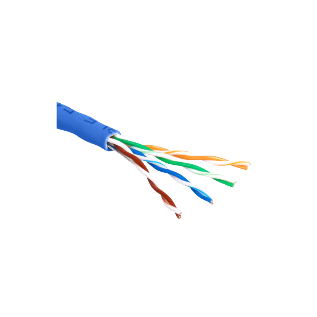 PowerLogic Cat6 Indoor 100m UTP Lan Cable Copper Clad 24AWG .45 CCA Blue