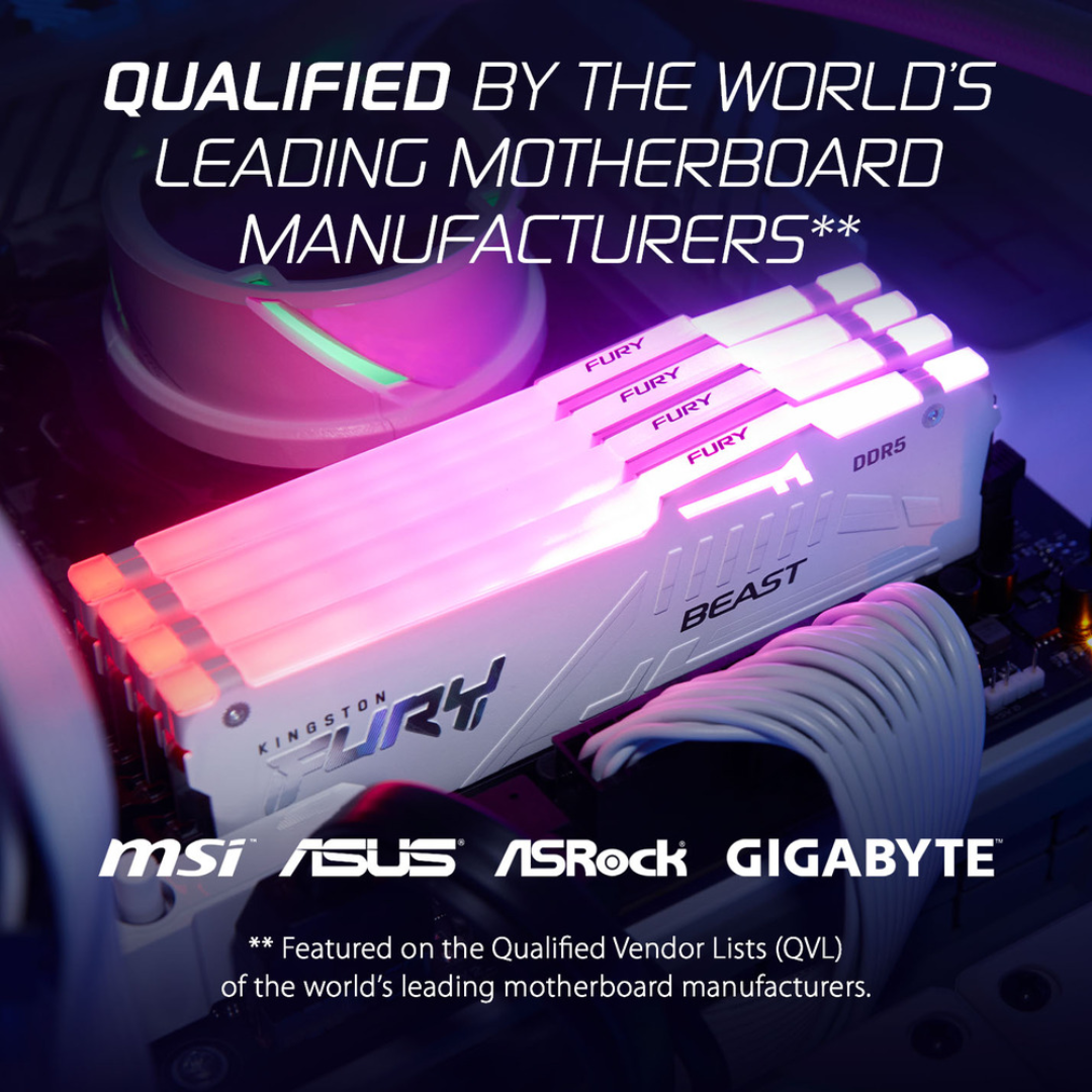 Kingston Fury Beast 32GB 16Gx2 DDR5 6000 KF560C30BWEAK2-32 Desktop Memory