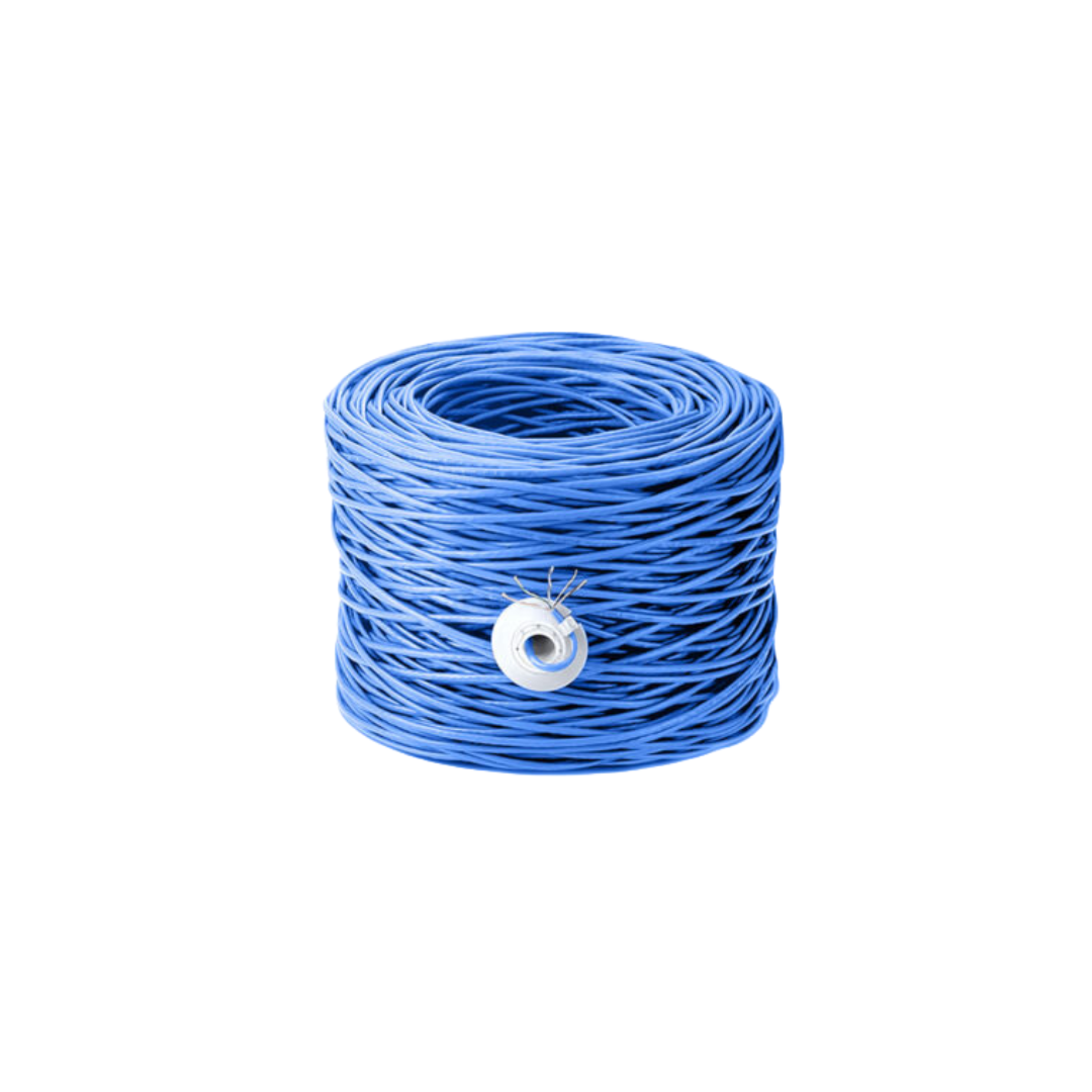 PowerLogic Cat6 Indoor 100m UTP Lan Cable Copper Clad 24AWG .45 CCA Blue