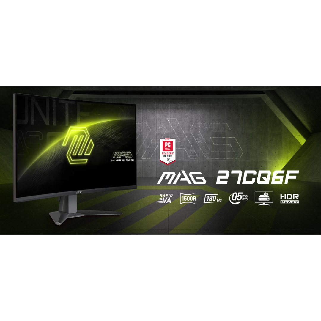 MSI MAG 27CQ6F 27" VA 180Hz WQHD 2560x1440 0.5ms GTG Rapid Curved Gaming Monitor
