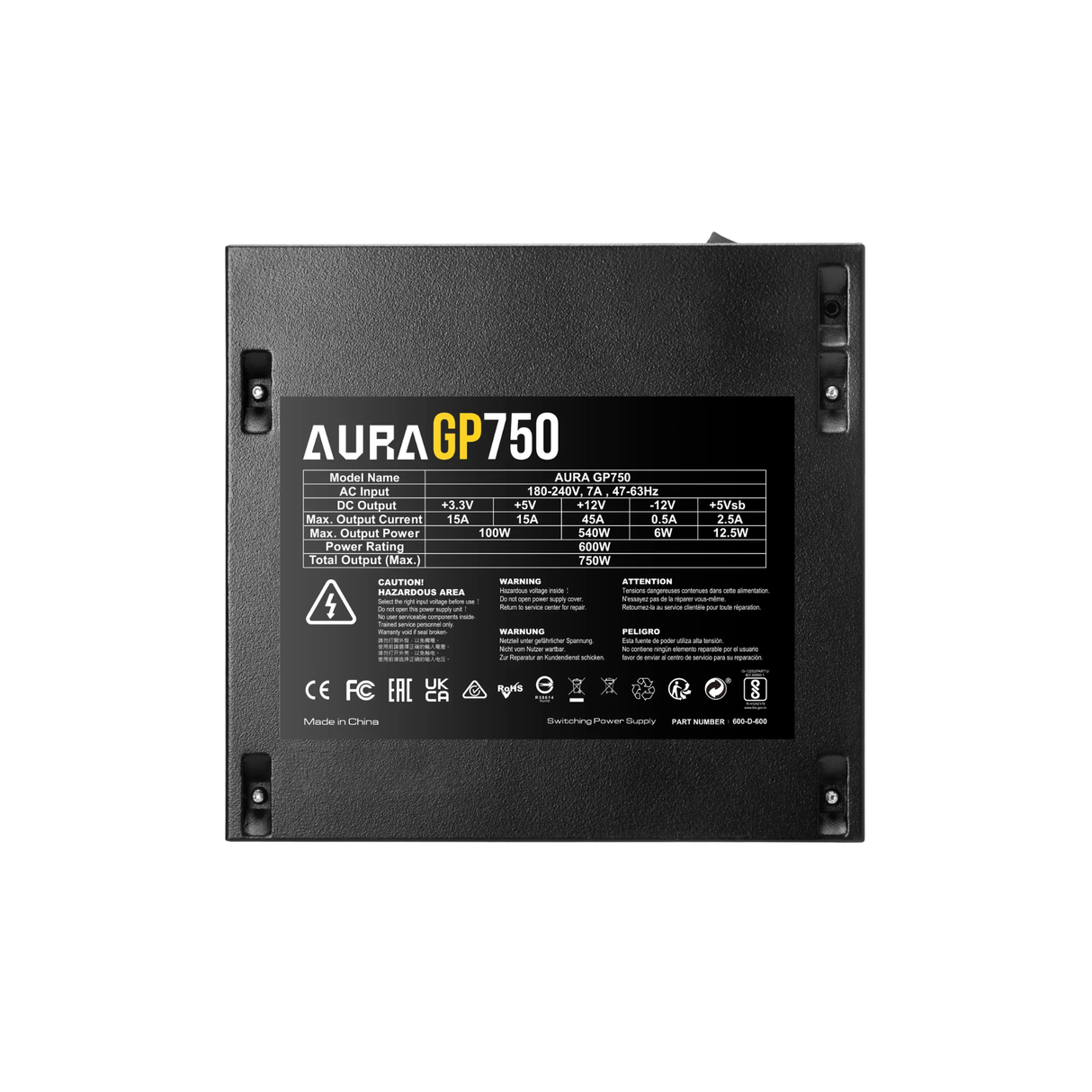 Gamdias AURA GP750 750w 80 PLUS White Efficient Power Supply