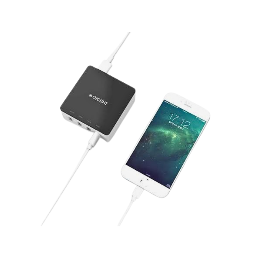 QICENT 4 Port USB Charger Black DC-4U-US-BK