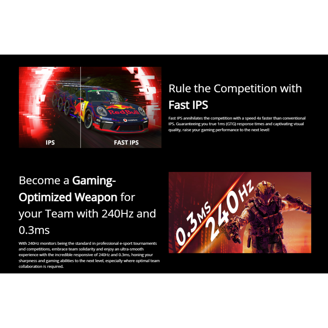 AOC 27G11ZE2 27" IPS 240Hz FHD/FS HDR10 HDMI2.0 DP Gaming Monitor