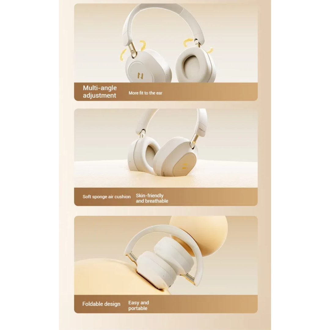 HAVIT H668BT Headphone | Active Noise Cancellation | Super Long Battery-life | Dual Devices Connection