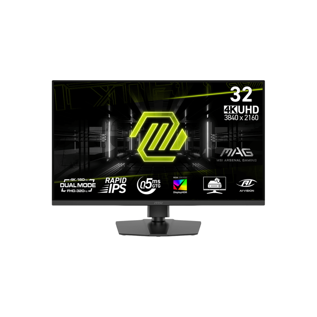 MSI MAG 322URDF E16 32" Dual Mode 4K 160Hz or FHD 320Hz UHD (3840x2160) 0.5ms GTG Fast IPS Gaming Monitor with Tilt/ Swivel/ Pivot/ Height Adjustment