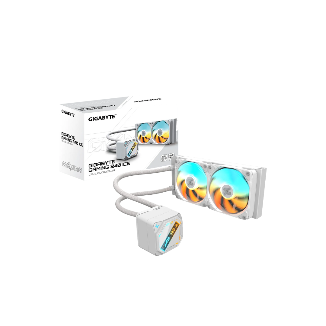 Gigabyte Gaming 240 ICE AIO 2 x 120mm EZ-CHAIN ARGB FAN WHITE Cooler GP-GIGABYTE-GME-240I