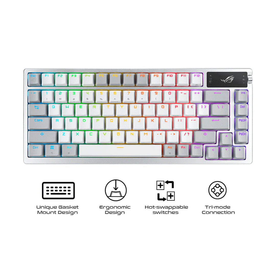 Asus ROG Azoth NX Snow Custom Hot-swappable Wireless Mechanical Gaming Keyboard M701