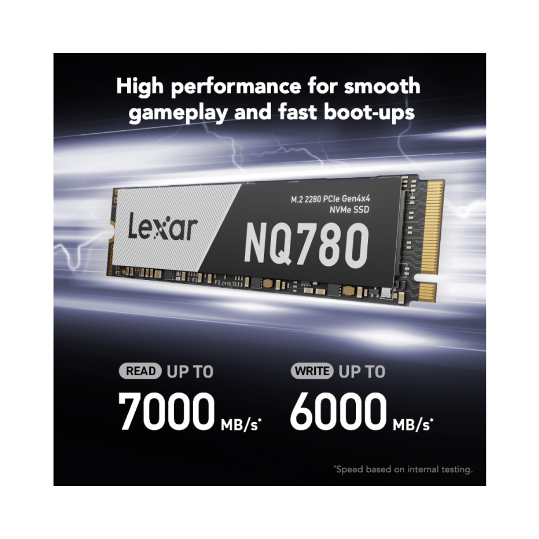 Lexar NQ780 512GB M.2 NVMe SSD Gen4x4 2280 PCIe 6500MB/s Read LNQ780X512G-RNNNG
